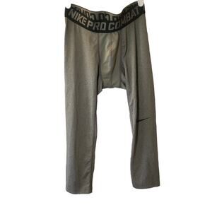 Nike Dri-Fit Pro Combat Men’s Gray Training Compression Tights Size Medium